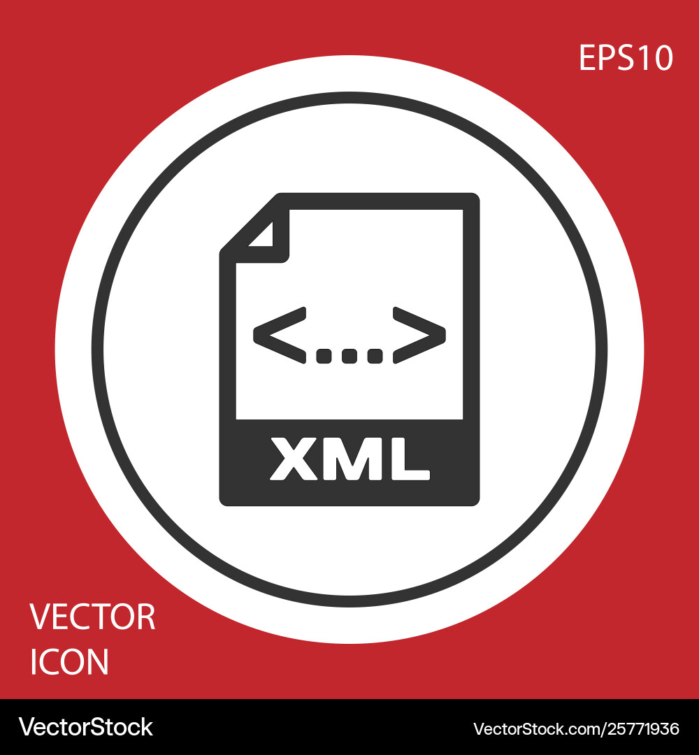 Grey xml file document icon download button Grey xml file document icon download button vector image