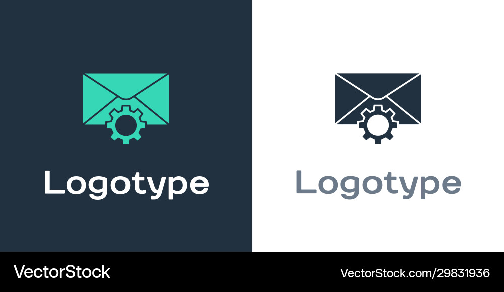 Logotype envelope setting icon isolated on white vector image