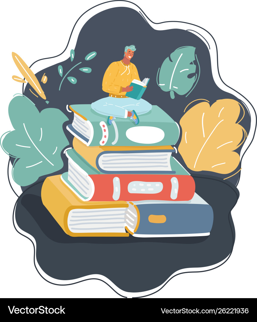 Man reading a science book Vector Image
