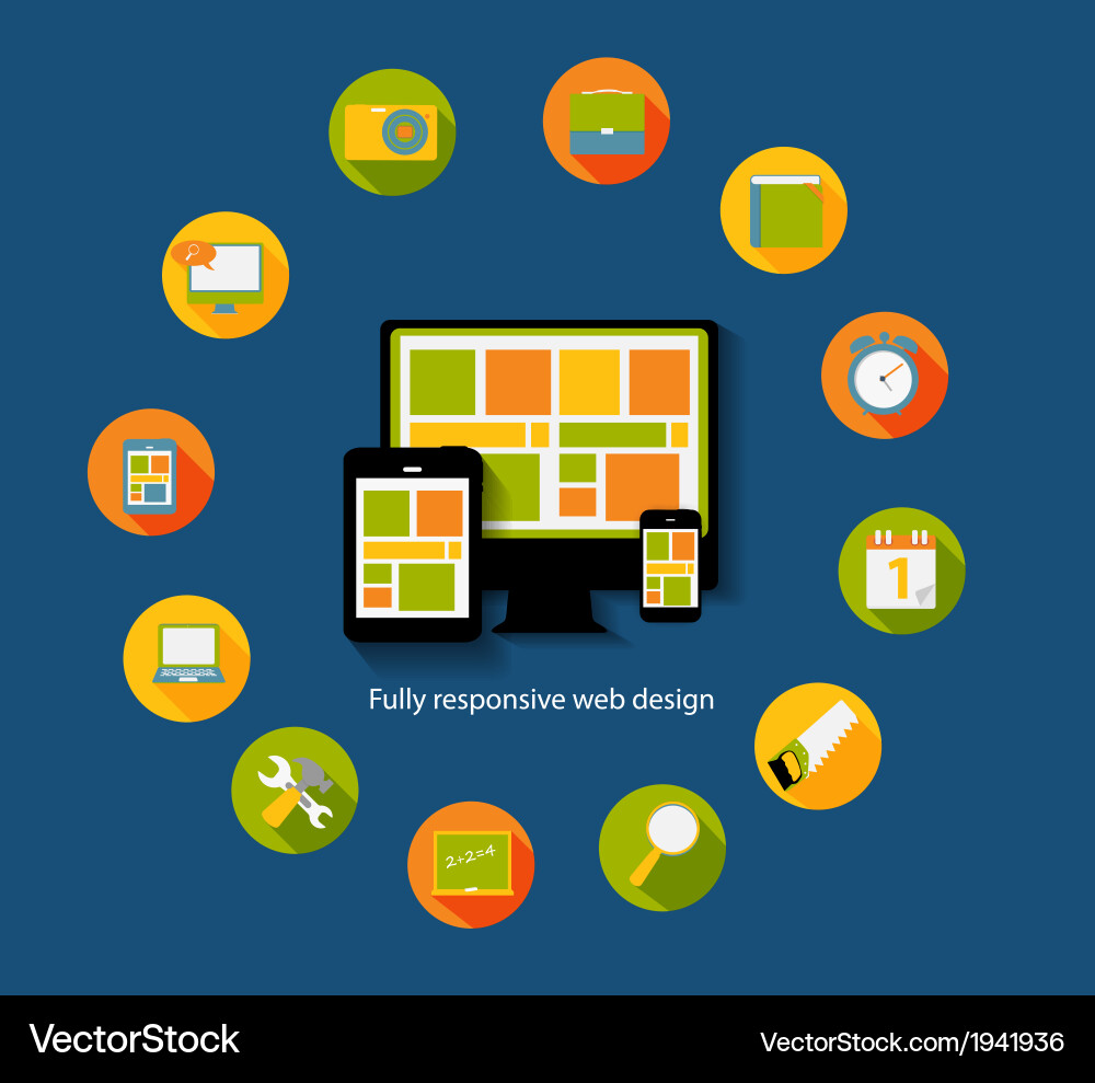 Modern flat icon set for web and mobile vector image
