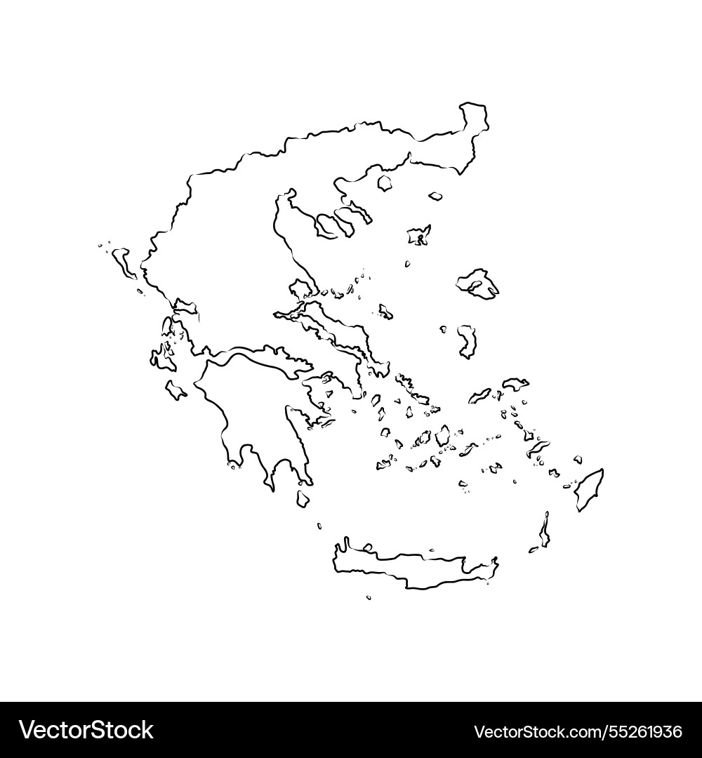 Outline map of greece simple border Vector Image