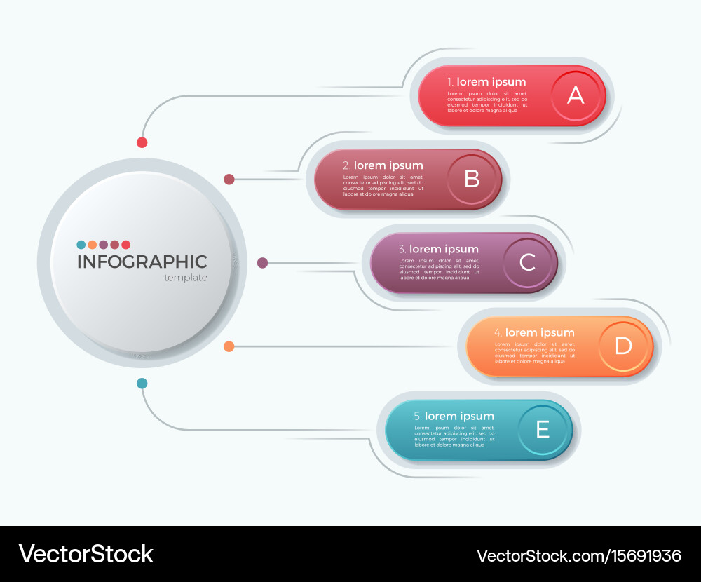 Presentation business infographic template with 5 vector image