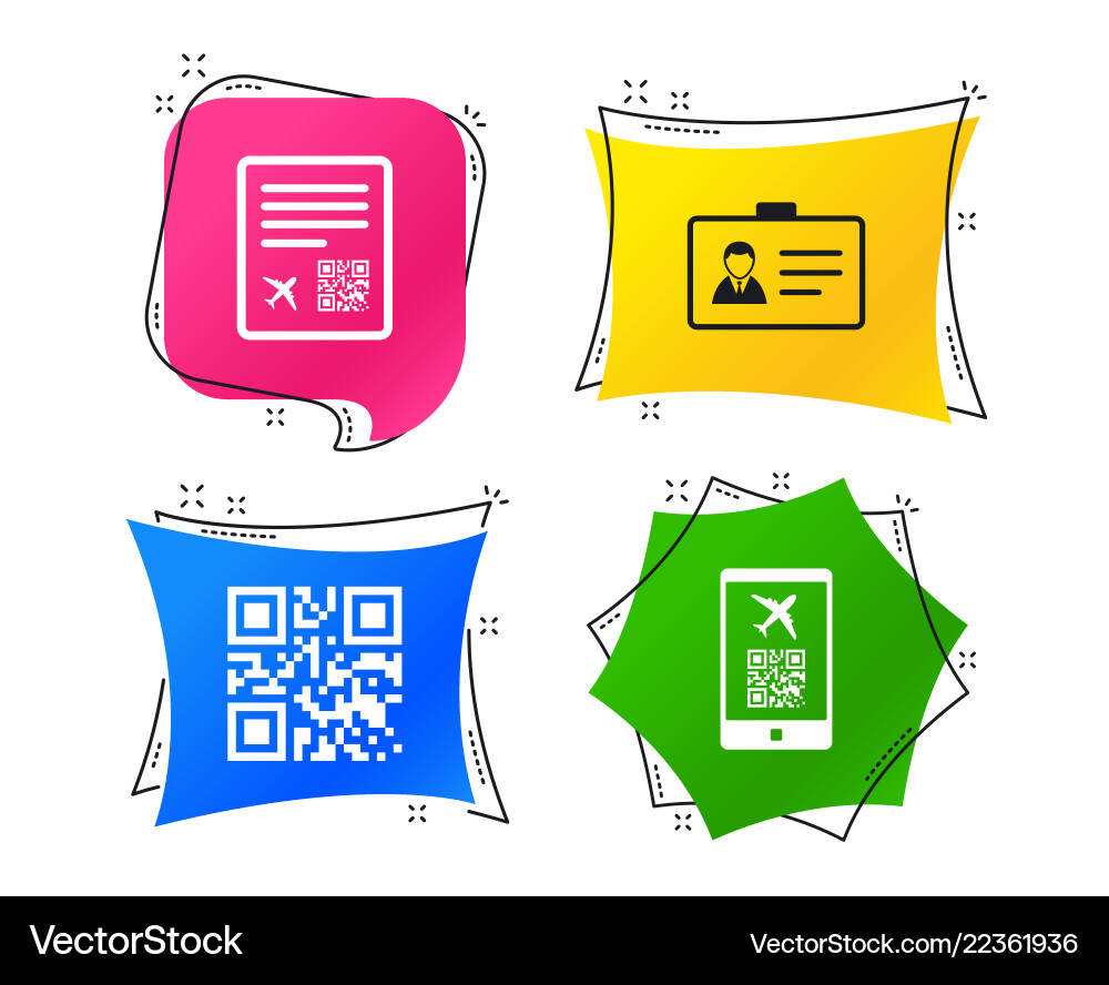 Qr scan code icon boarding pass flight sign Qr scan code icon boarding pass flight sign vector image