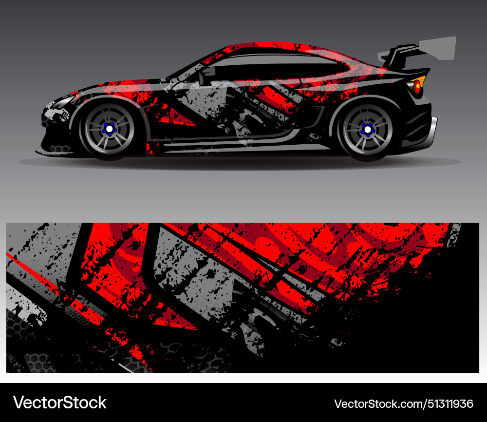 Racing Stripe Car Wrap vector image