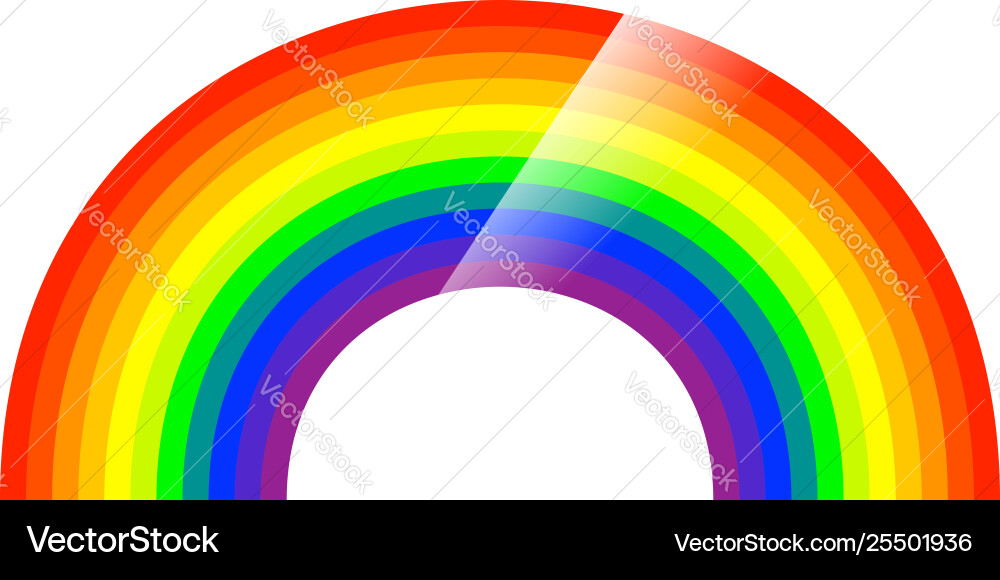 Rainbow with gloss shiny effect element Rainbow with gloss shiny effect element vector image