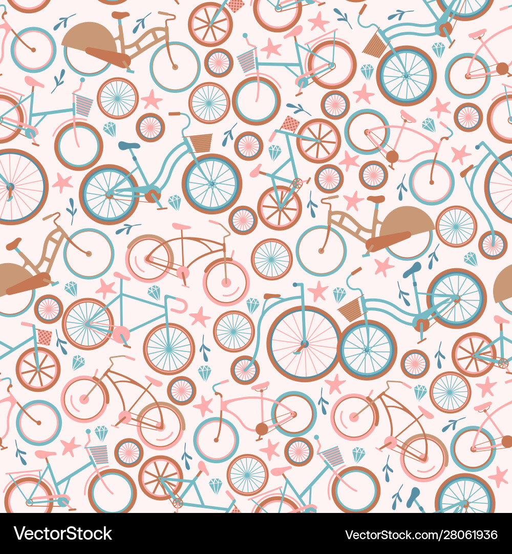 Retro Bicycle Pattern Vector Image