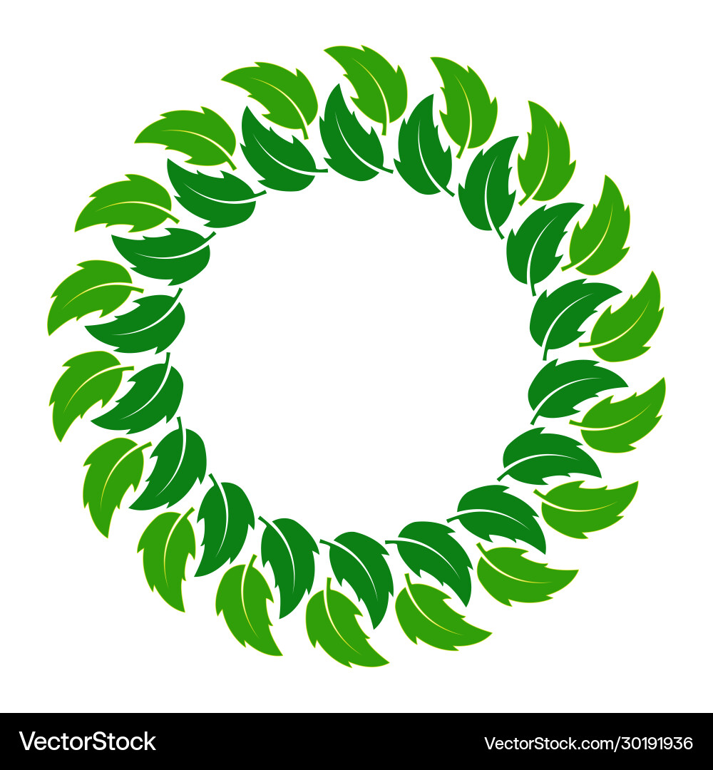 Round frame leaves simple design for text Round frame leaves simple design for text vector image