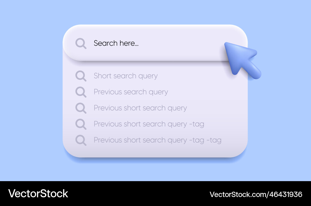 Search bar with drop-down box for web interface Search bar with drop-down box for web interface vector image