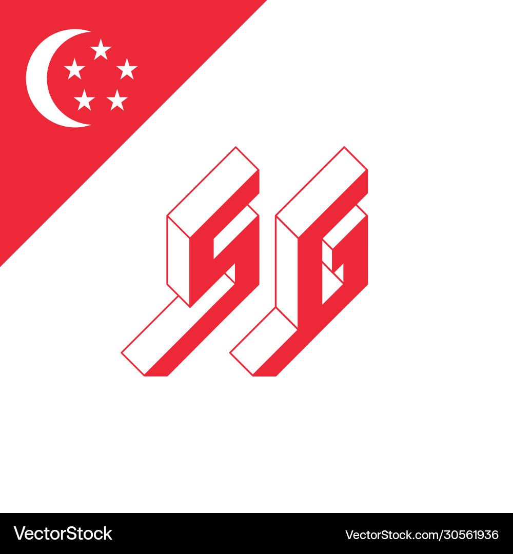 Sg - internationaler 2-Brief-Code oder nationaler Sg - internationaler 2-Brief-Code oder nationaler vektorbild