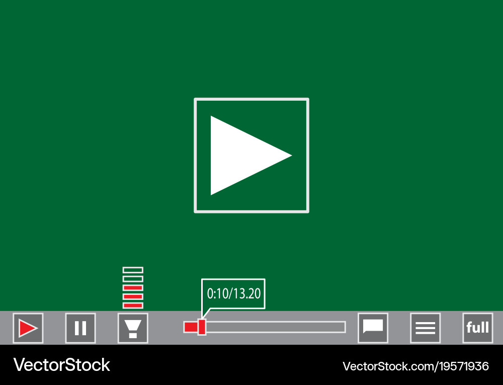 Video player template for web and mobile apps Vector Image