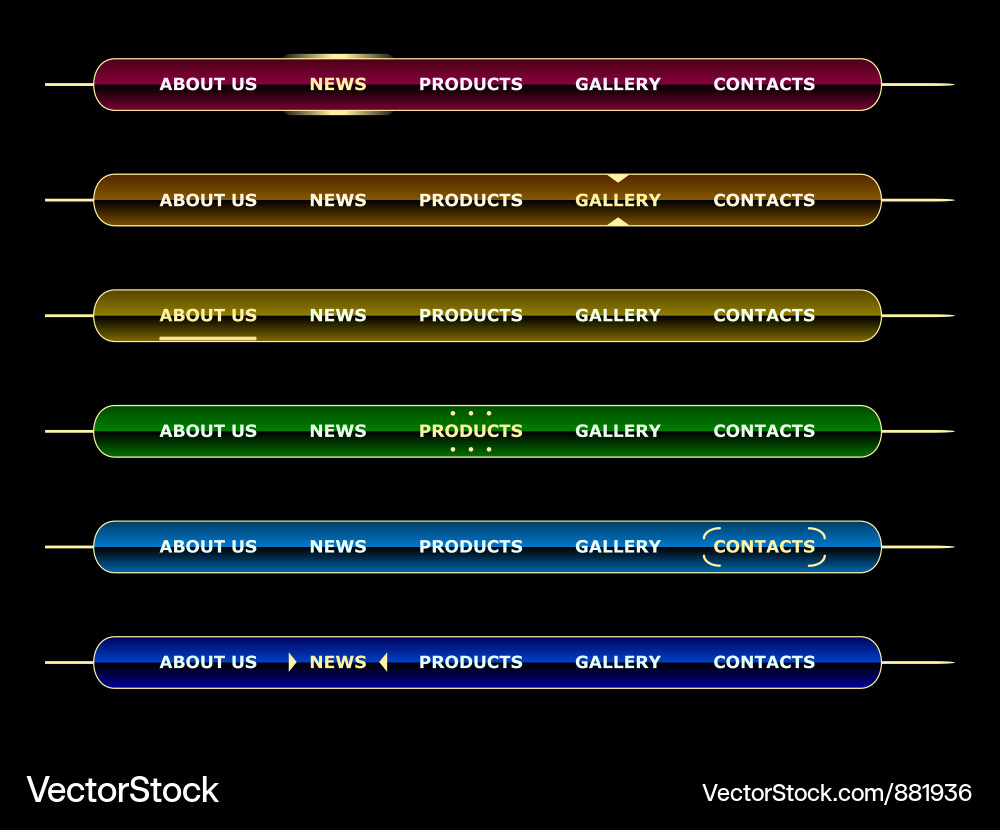 Web navigation templates vector image