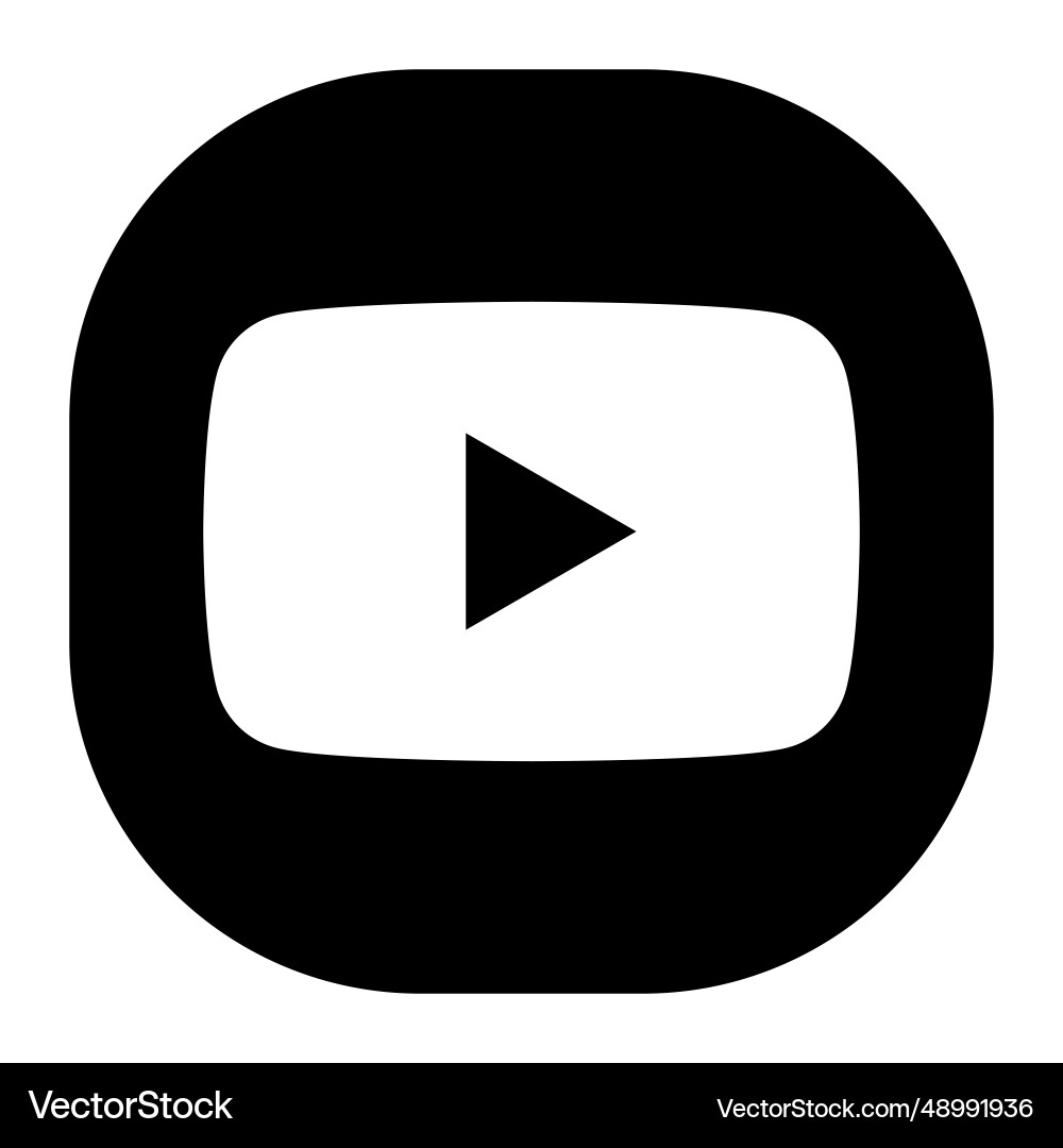 Youtube App-Symbol mit schwarzer und weißer Farbe Youtube App-Symbol mit schwarzer und weißer Farbe vektorbild
