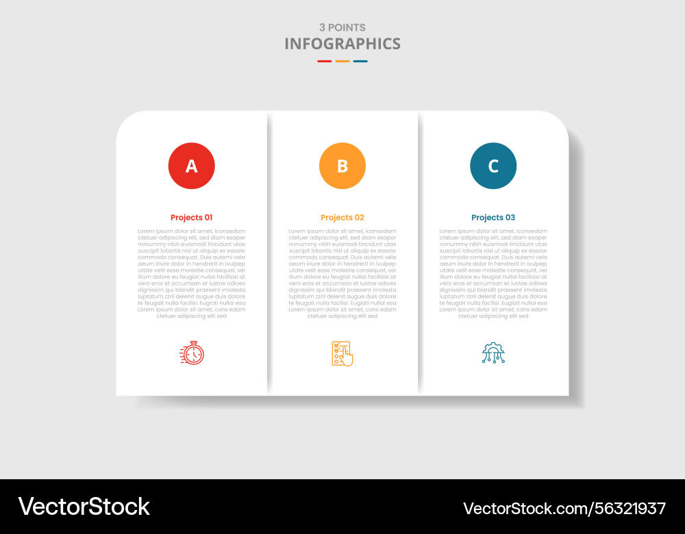 3 points template infographic with round box 3 points template infographic with round box vector image
