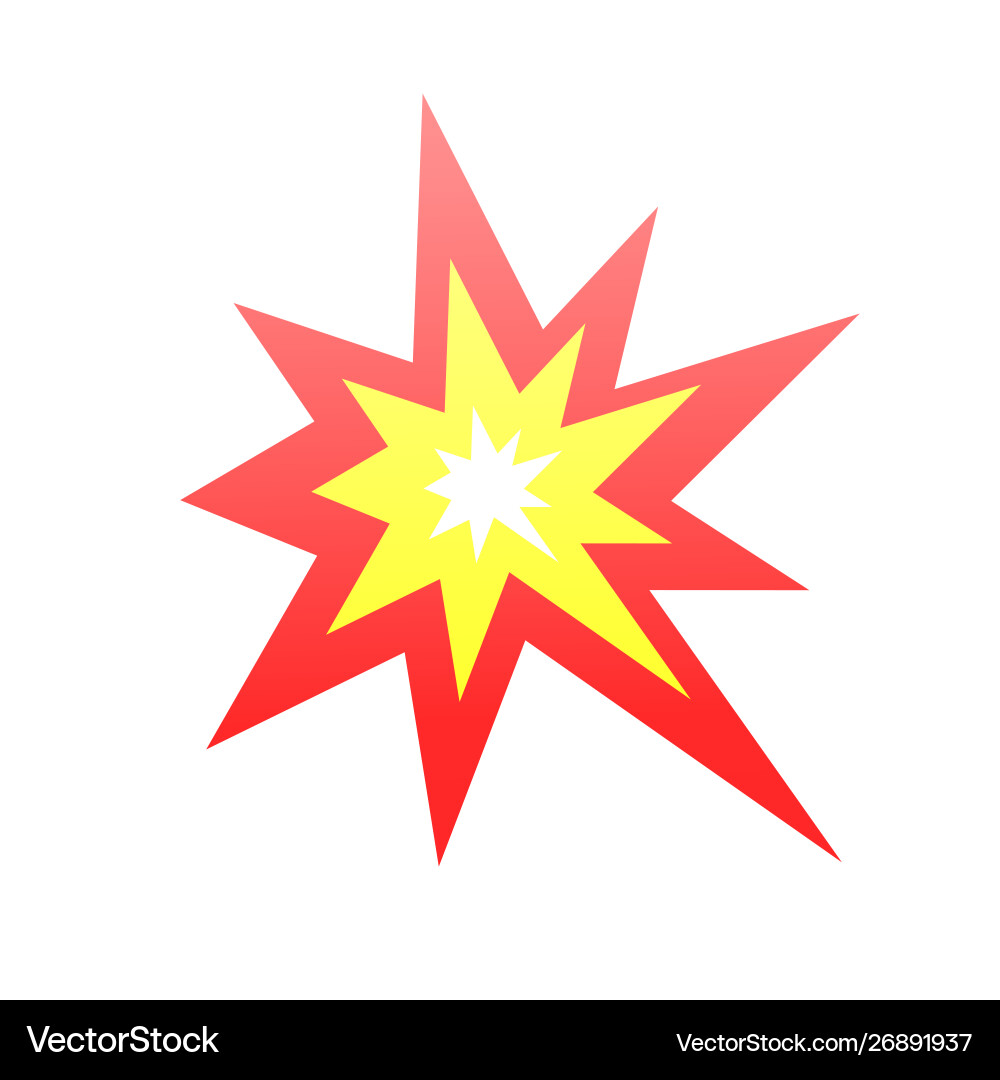 Angular Orange Burst Collision Symbol vector image