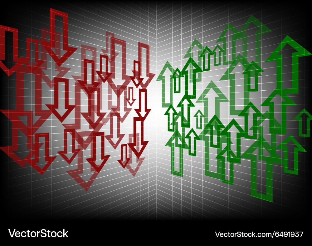 Arrow up and down abstract bg vector image