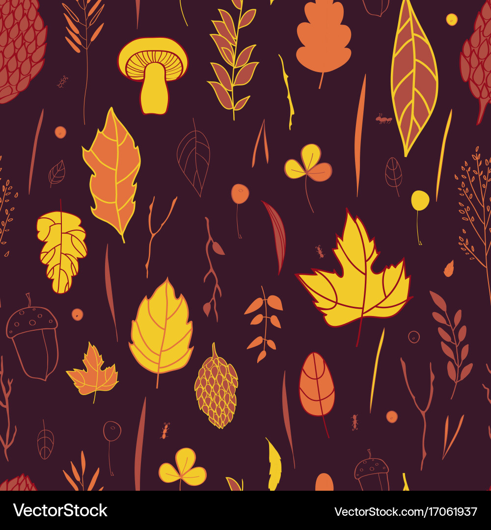 Autumn pattern with the image of vector image