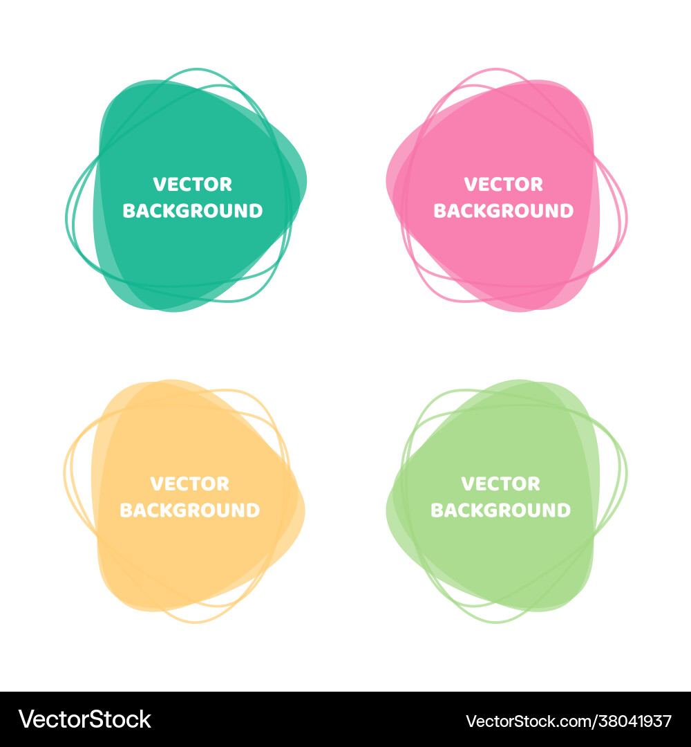 Backgrounds rounded frames design elements set Vector Image