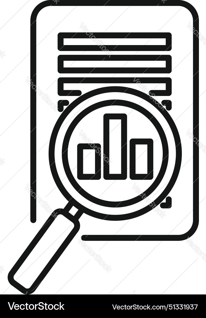 Data analysis icon with magnifying glass Data analysis icon with magnifying glass vector image