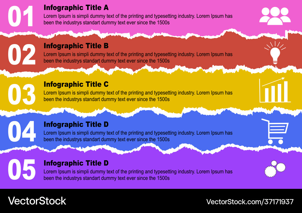 Design elements - multi colored torn paper Design elements - multi colored torn paper vector image