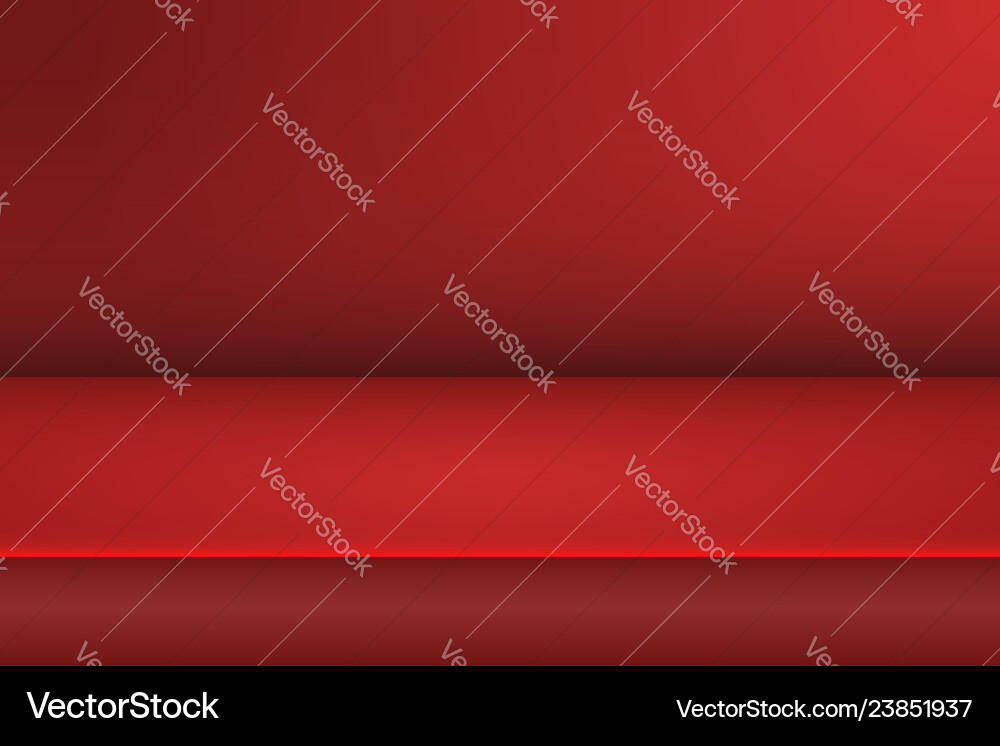 Empty studio room background red table Empty studio room background red table vector image