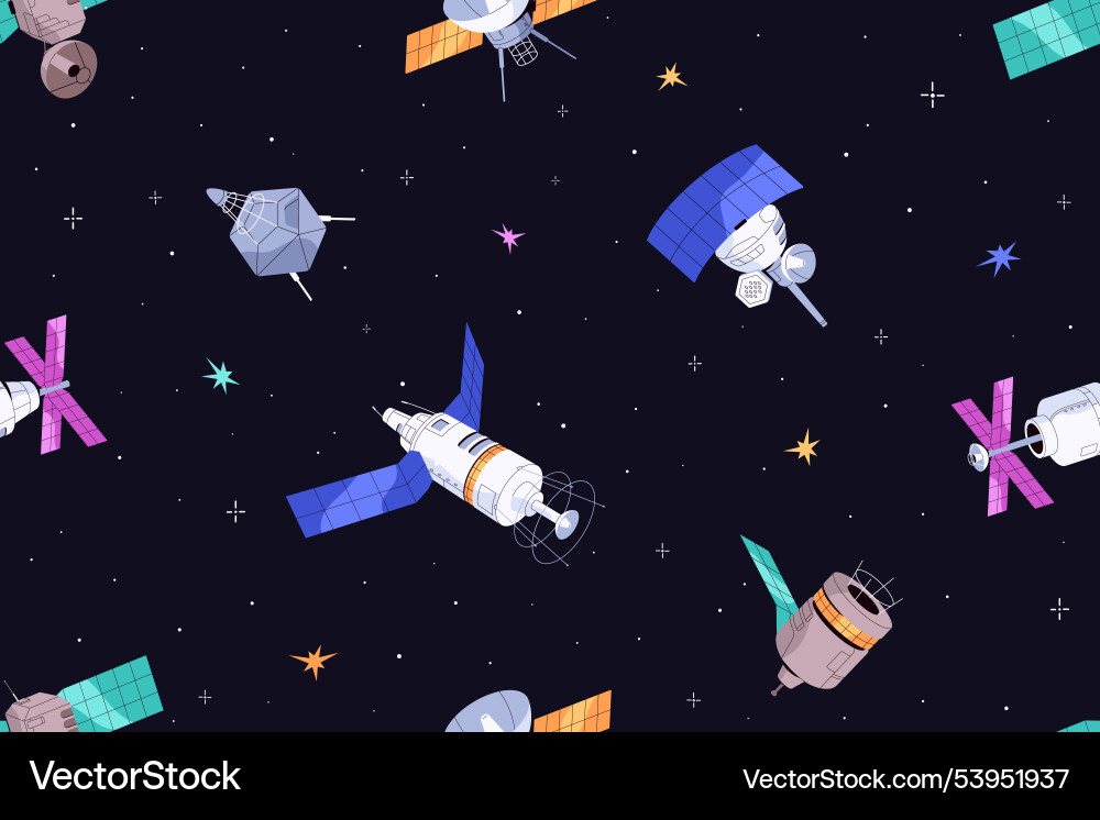 Endless background with outer space and different Endless background with outer space and different vector image