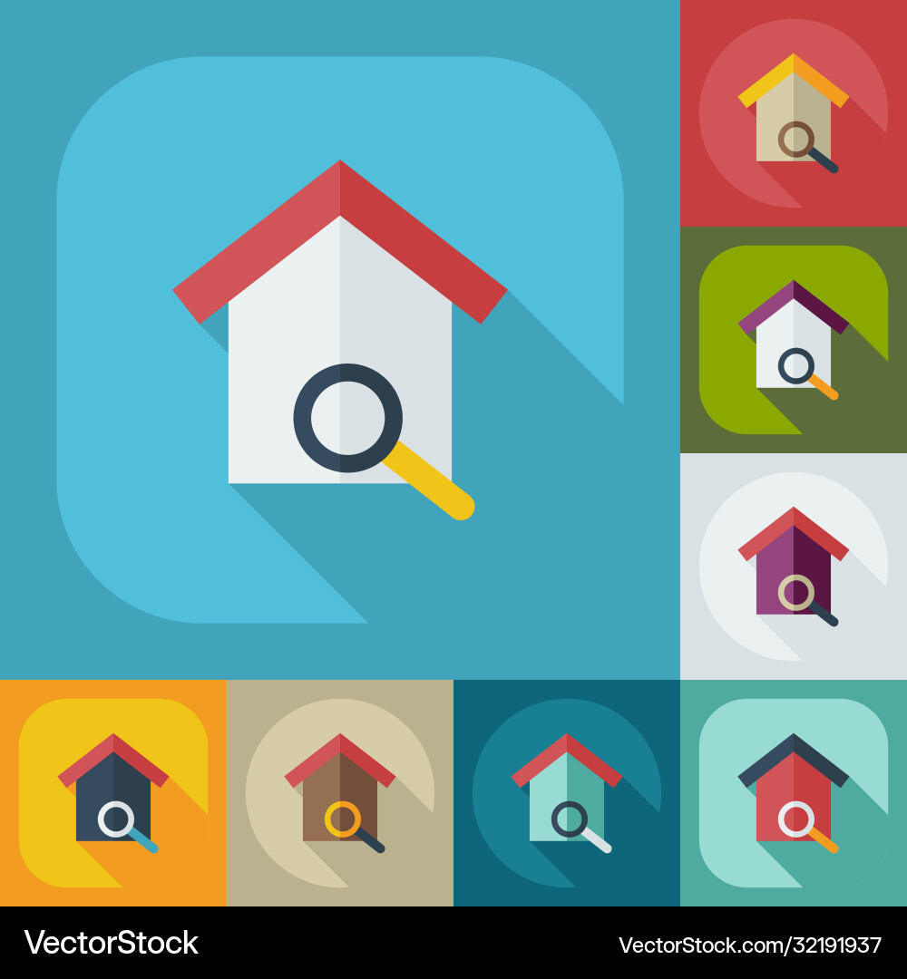 Flat concept set modern design with shadow vector image