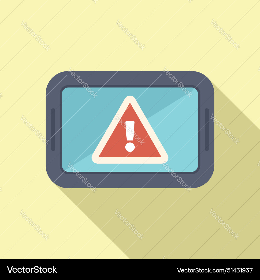 Flat design alert notification on mobile device vector image