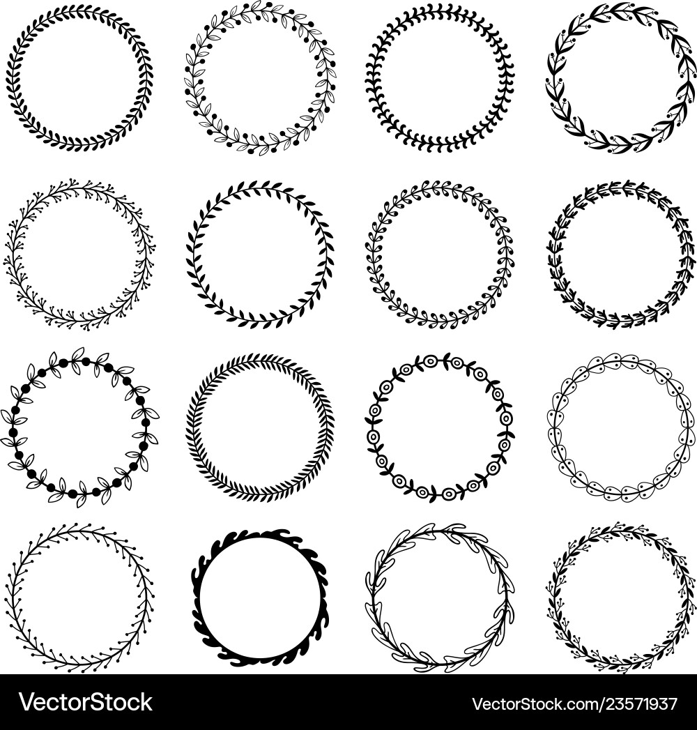 Floral Leaf Wreath Frames vector image