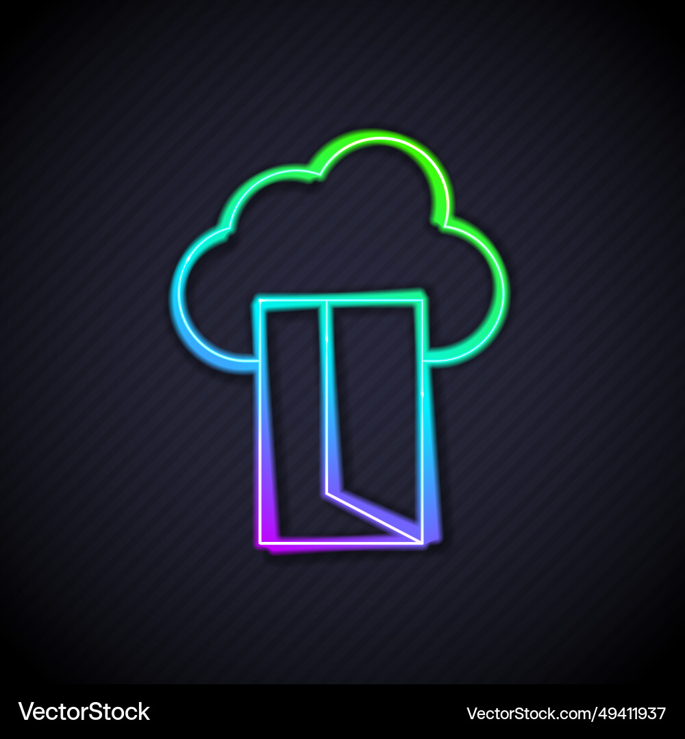 Glowing neon line cloud database icon isolated Glowing neon line cloud database icon isolated vector image