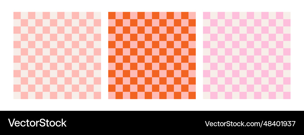 Groovy checkered seamless vintage pattern set Groovy checkered seamless vintage pattern set vector image