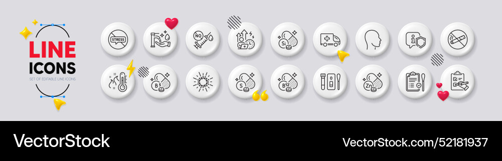 High thermometer head and cobalamin vitamin line High thermometer head and cobalamin vitamin line vector image