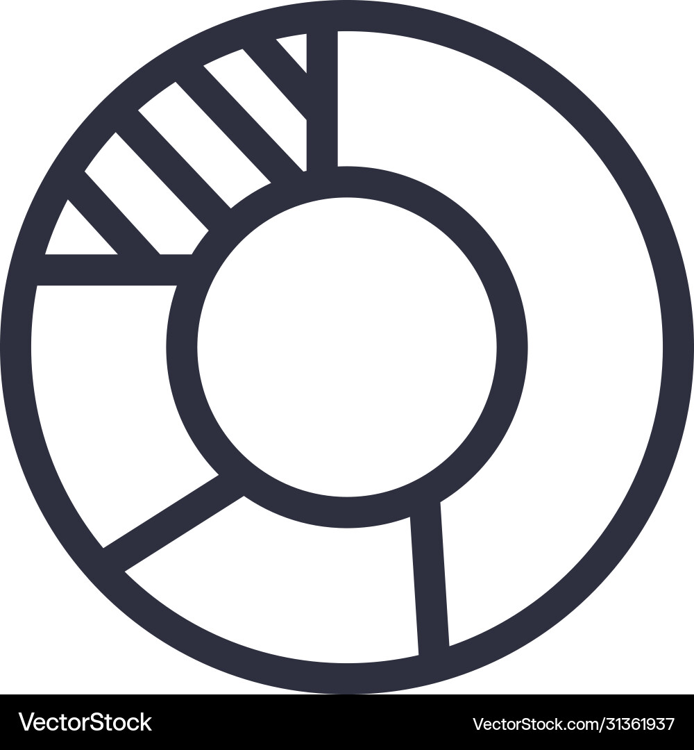 Infographic pie chart line style icon vector image