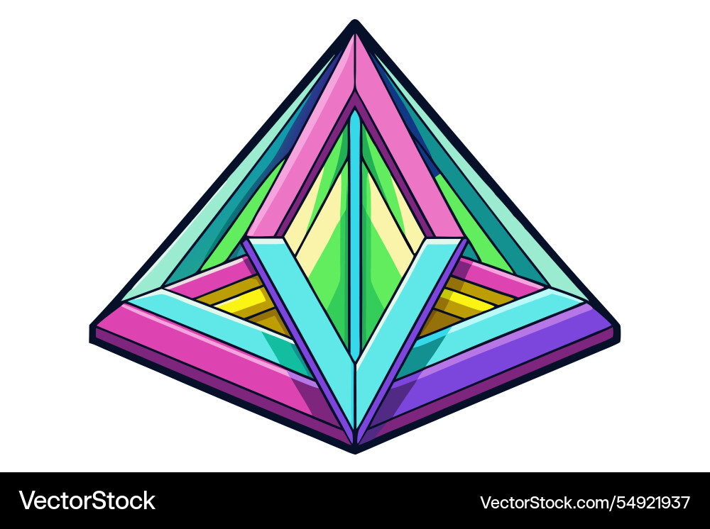 Modern abstract 3d pyramid design with sharp Vector Image