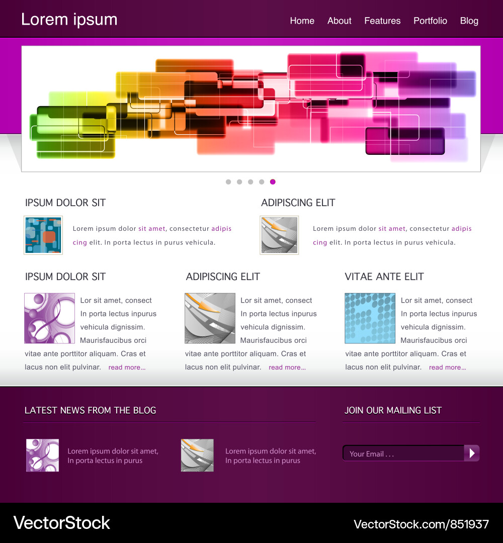 Modern website template Vector Image