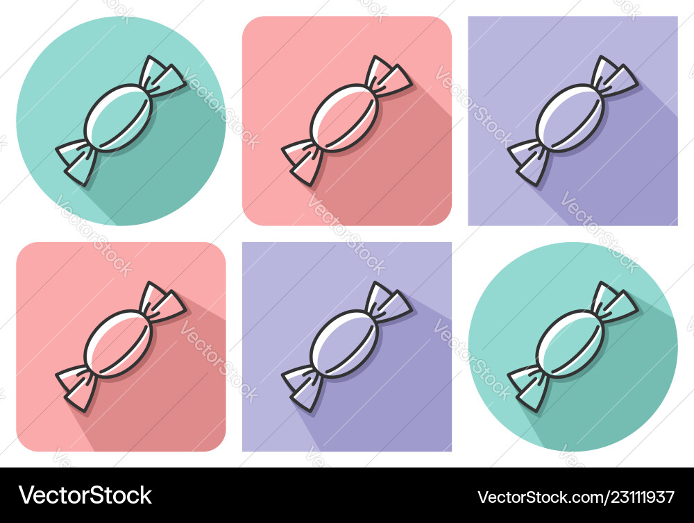 Outlined Candy Icon with Shadows vector image