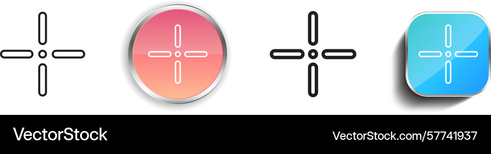 Precision icon thin linear regular and button vector image