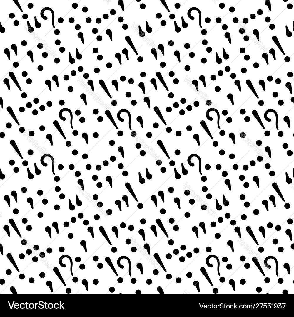 Punctuation marks seamless pattern on white Punctuation marks seamless pattern on white vector image