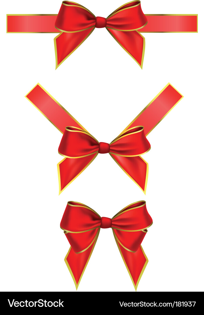Red Bows Collection Royalty Free Vector Image - VectorStock