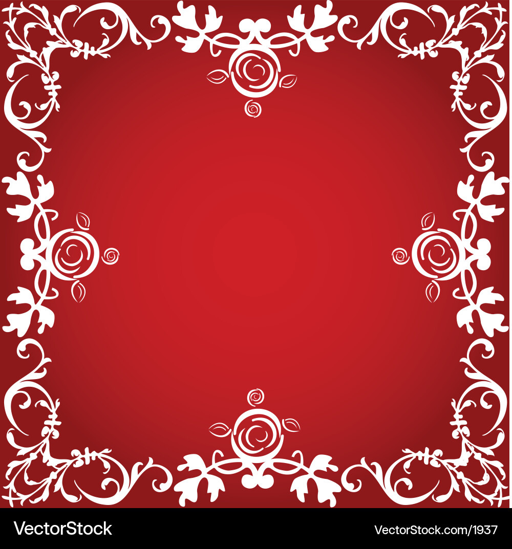 Romantic Floral Border Vector Image