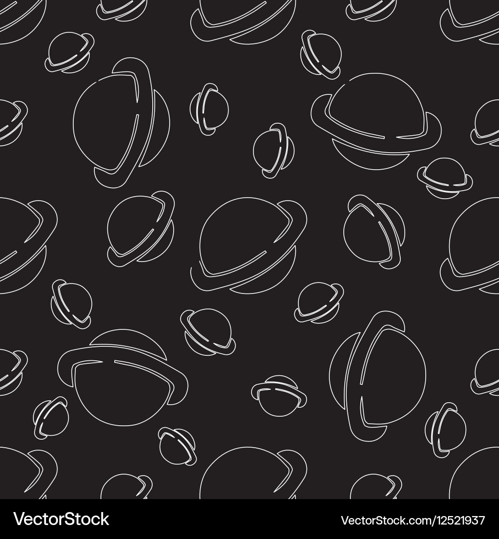 Seamless pattern cosmic objects set vector image