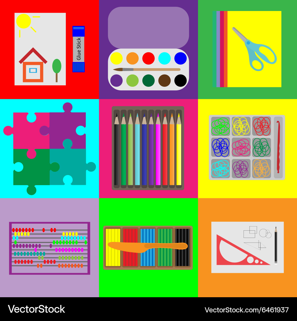 Set of elements for children development vector image
