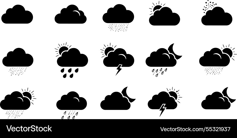 Set of simple weather icons Vector Image