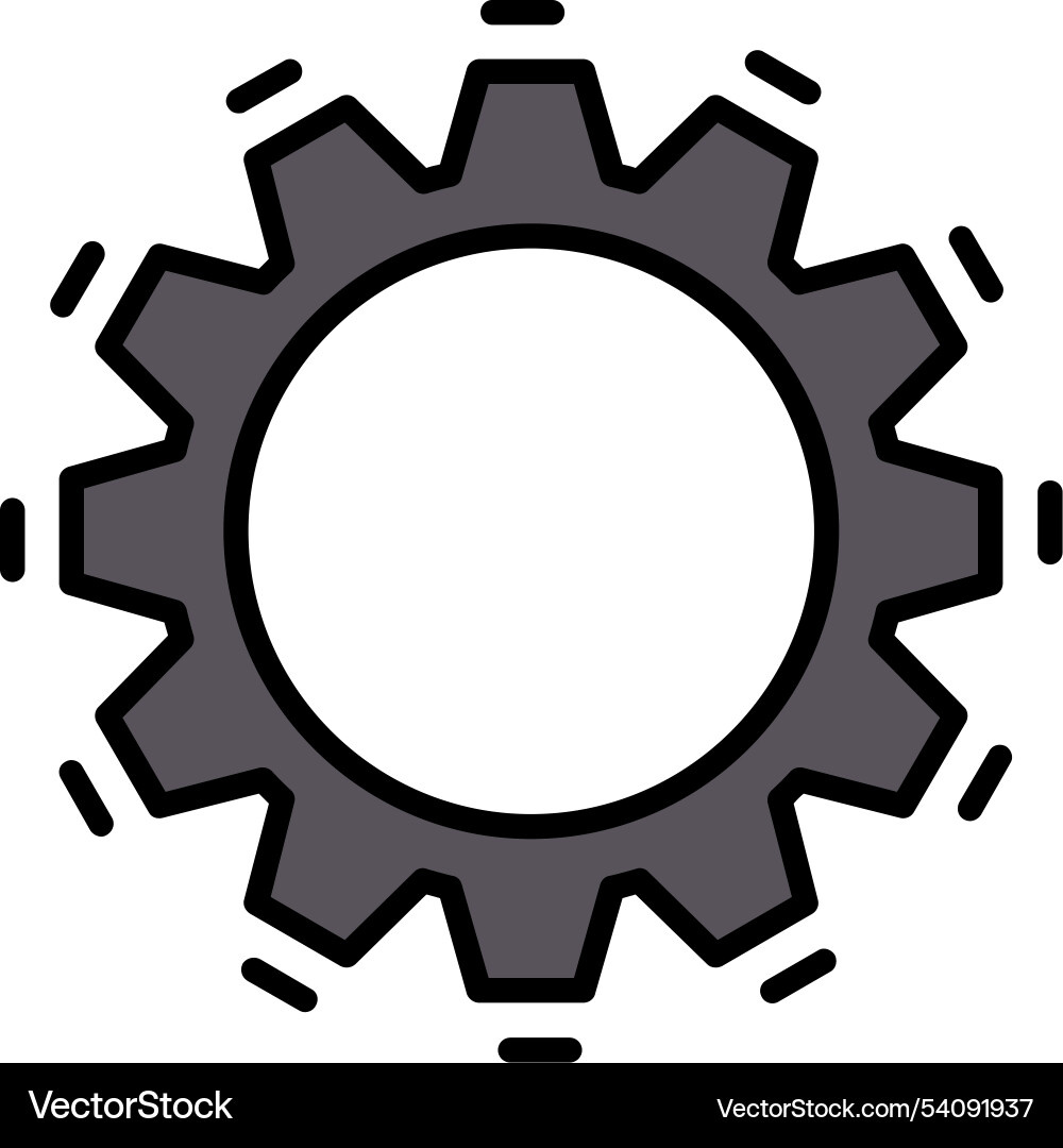 Setting line filled icon design Vector Image