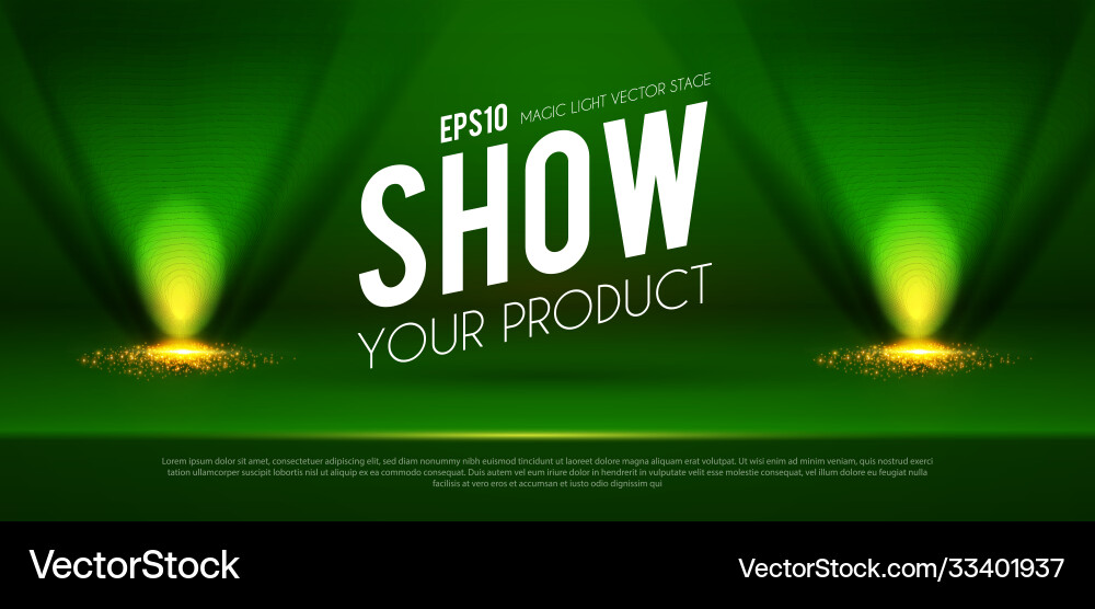 Show podium with spotlights presentation light Show podium with spotlights presentation light vector image