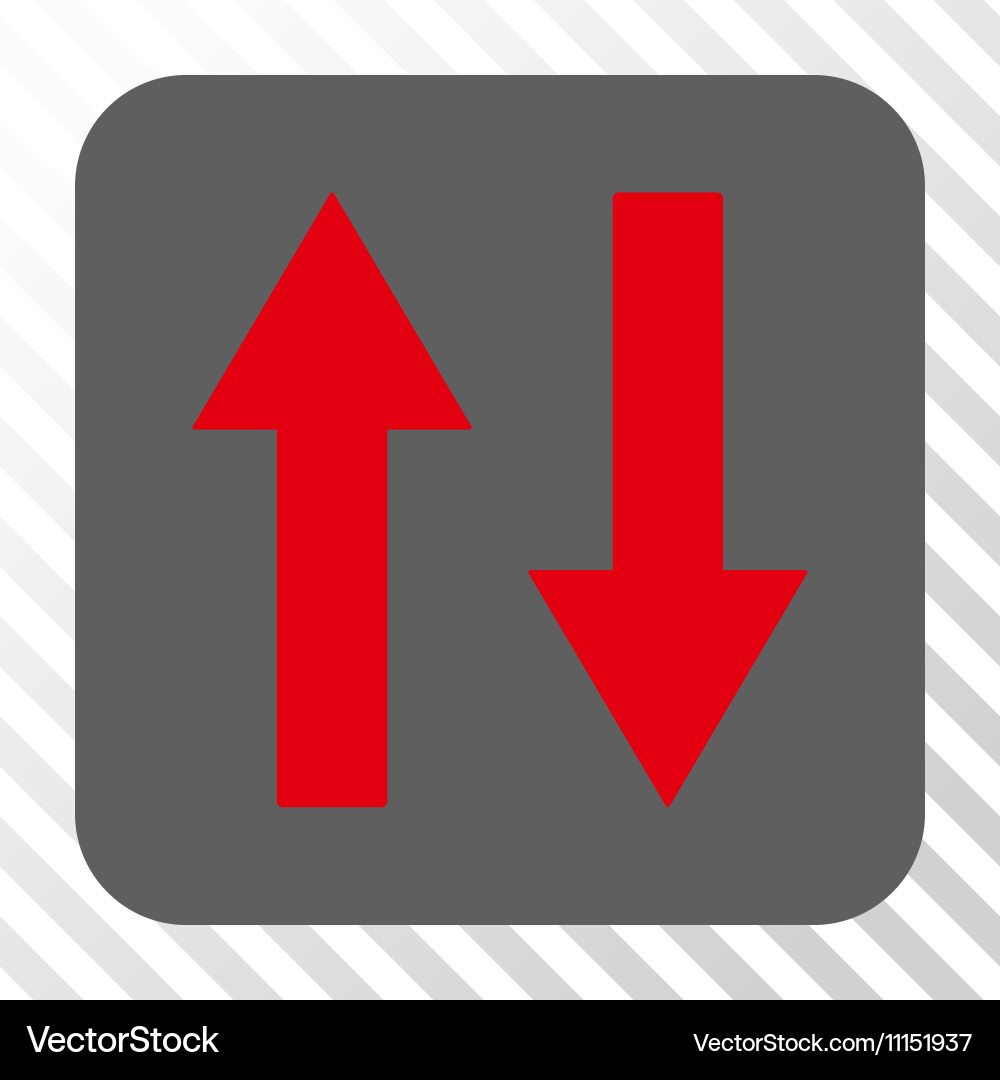 Vertical flip arrows rounded square button vector image