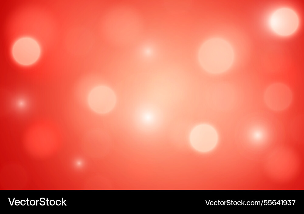 Warm red bokeh light background with soft glow vector image