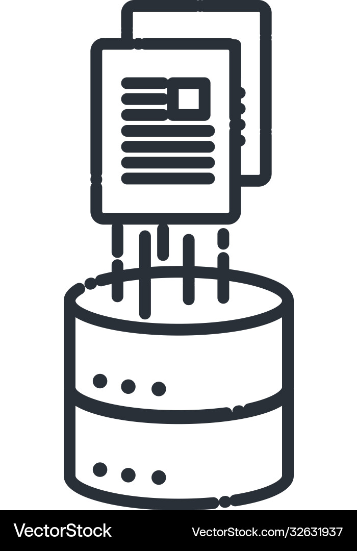 Web hosting with document line style icon vector image