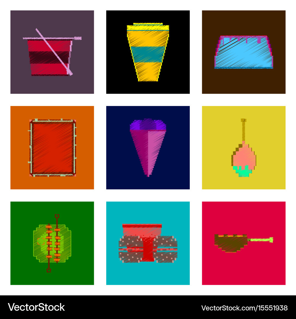 Assembly of flat shading style pixel icon fast Vector Image