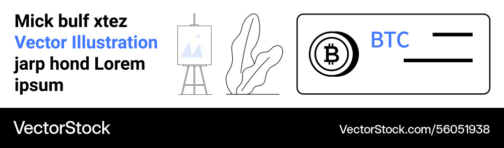 Bitcoin wallet interface with digital art easel Vector Image
