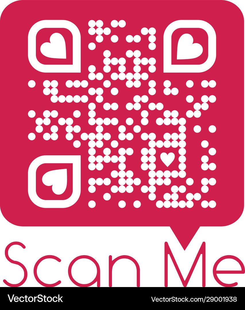 Chat bubble with qr code and scan me sign scanned Chat bubble with qr code and scan me sign scanned Vector Image